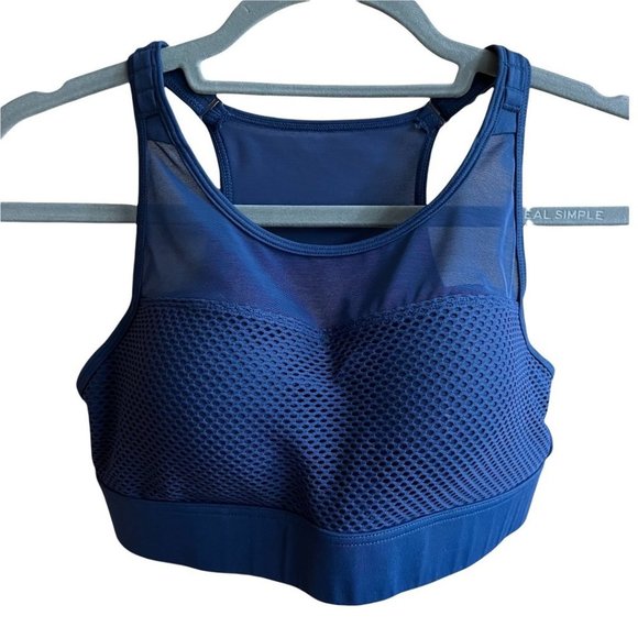 Crane Sports Bra Women Medium 36B - 36C Blue Mesh Ventilated Adjustable Back - Picture 7 of 7